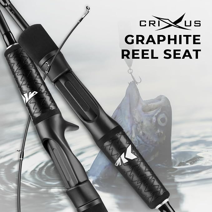 KastKing Crixus Fishing Rod and Reel Combo, High Performance Spinning & Baitcaster Combo, IM6 Graphite 2Pc Blanks, Zirconium Oxide Rings, SuperPolymer Handle, Lightweight Reel with Aluminum Spool