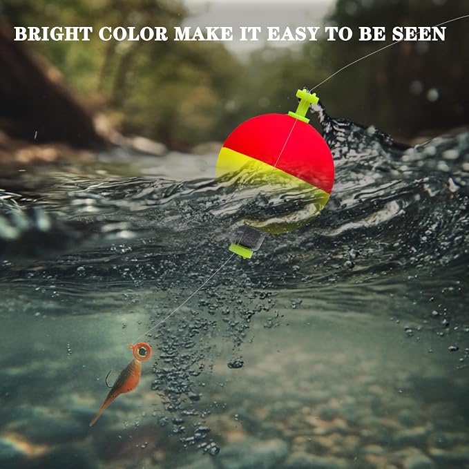 12 Pcs Fishing Bobbers Floats,Snap-on Fishing Bobber Fishing Float Corks Weighted Bobbers for Fishing Crappie Panfish Bluegill Trout