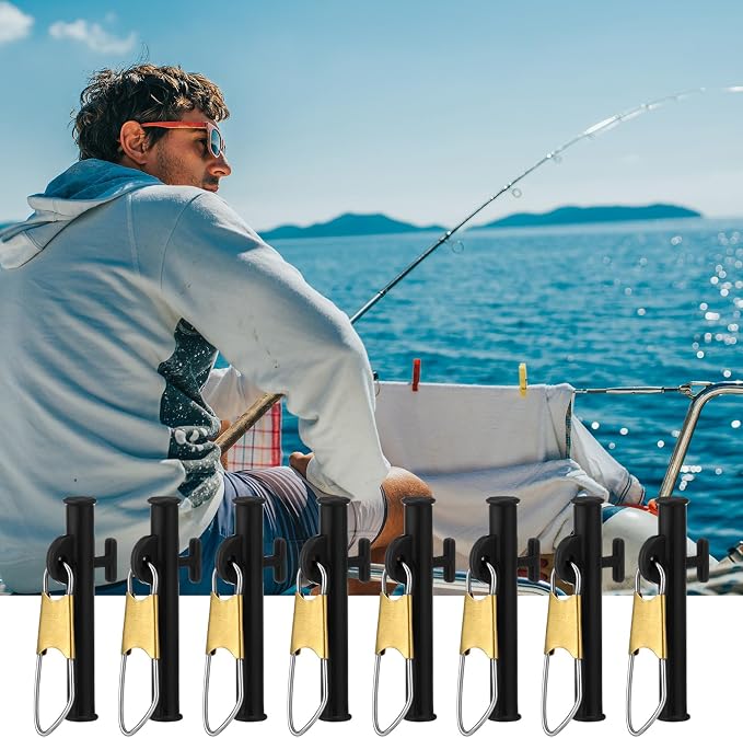 Soulchen 50 Pcs Sinker Slides for Catfishing with Metal Snaps ABS Fishing Weight Sinkers Slider Clip Outdoor Accessories Catfishing Tackle Equipment for Fishing Boat Beach