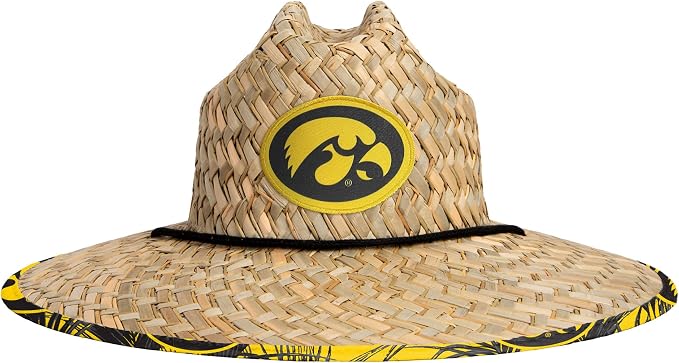 FOCO Men's NCAA College Team Logo Floral Straw Sun Hat