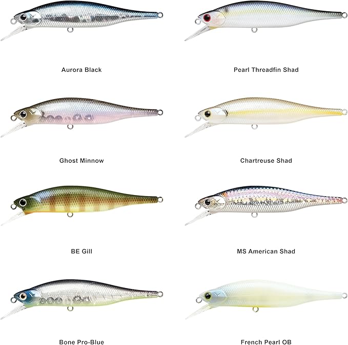 LUCKY CRAFT Lightning Pointer 98XR, Freshwater Bass Fishing Lures and Walleye Fishing Lures, 4" Slow Sinking Jerkbait, 6-7ft Depth, Largemouth Smallmouth, Tournament Fishing Gear