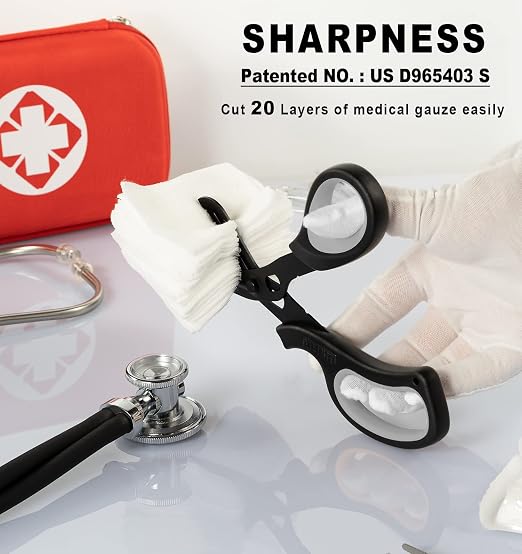 MEUUT 2 Pack Trauma Shears Patented Bandage Scissors for Left and Right Hand- Medical Supplies with 8 inch Heavy Duty Medical Scissors for EMT Workers Nurses