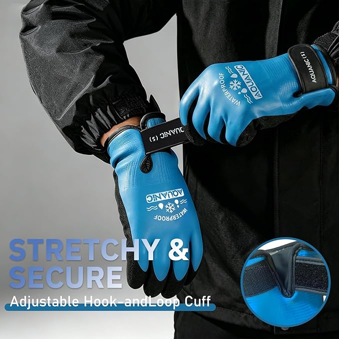 100% Winter Waterproof Gloves for Men and Women, Scratch & Slip Resistant Design for Lobstering, Crabbing, Fishing, Spearfishing, Freediving, Boating and Sailing