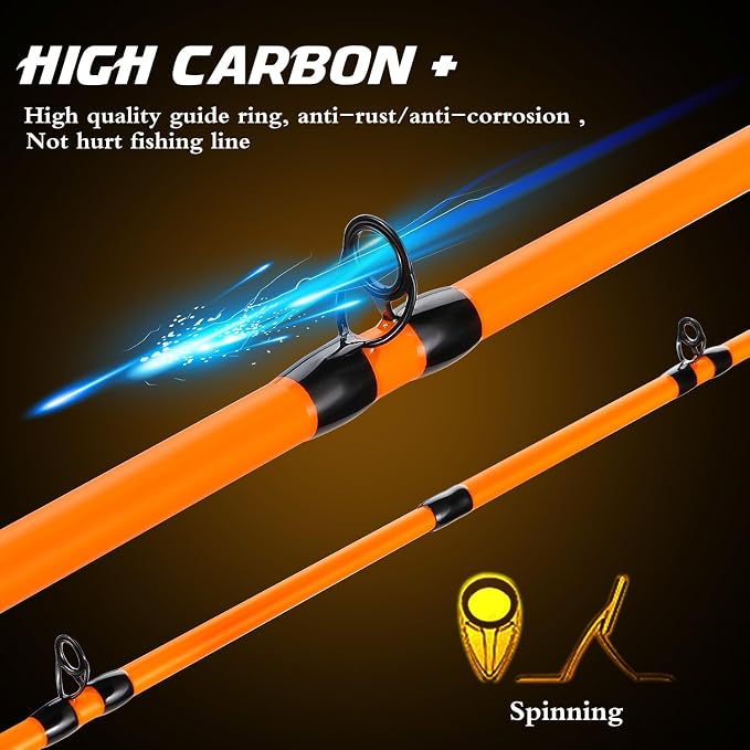 Sougayilang Baitcaster Combo, IM7 Graphite 2Pc Blank Rods,M/MH Power,EVA Handle & Stainless Steel Guides，7.1:1 Gear Ratio, 18LB Drag for Bass, Walleye, Pike
