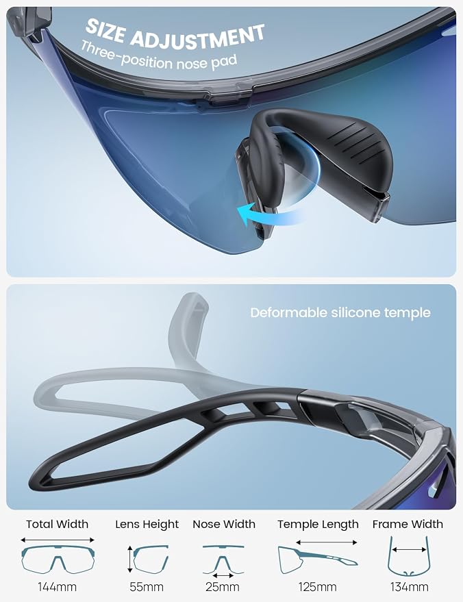 Lamicall 24g Polarized Sports Sunglasses for Men Women - UV400 Protection Sun Glasses for Baseball Running Cycling Fishing