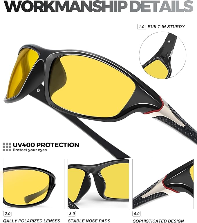 Polarized Sunglasses Men Sports Sunglasses for Men UV400 Sunglasses for Driving Golf Cycling Fishing Running