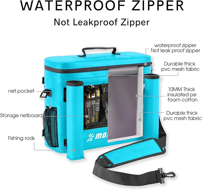 MORXPLOR Kayak Cooler,Waterproof Kayak Seat Back Cooler for Kayaking,Kayak Accessories Cooler Bag,Protable Ice Chest,Beach Cooler,Travel Cooler for Camping or Lunch Bag