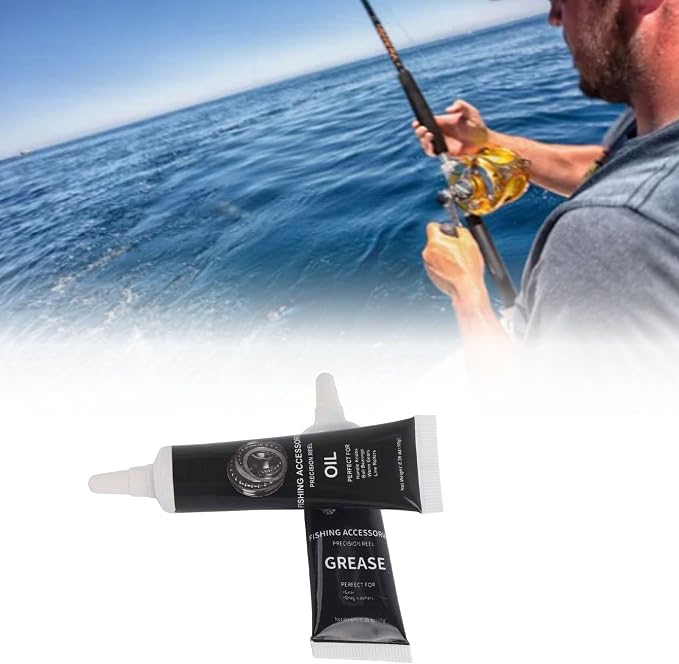 Fishing Reel Lubrication Kit, Maintenance Oil & Grease Set, Suitable for Spinning and Low - Profile Reels (Black)