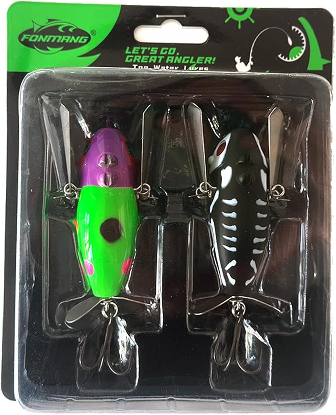 FONMANG Top Water Fishing Lures, 3-Pcs Topwater Lures for Bass Walleye Pike, 2025 New Wasp Crawl Bait for Freshwater and Saltwater