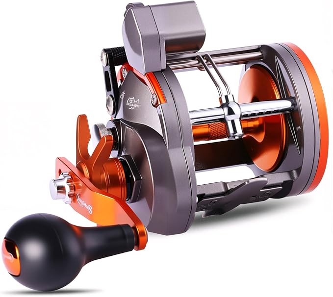 Sougayilang Line Counter Trolling Reel Conventional Level Wind Fishing Reel