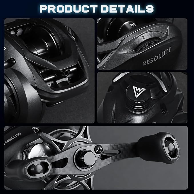 Baitcasting Reel,Ultralight 5oz Carbon Frame BFS Casting Reels, 20 Level Magnetic Brake System, 7.1:1 Gear Ratio,9+1 Stainless Steel Bearings, Fishing Bass Trout Crappie