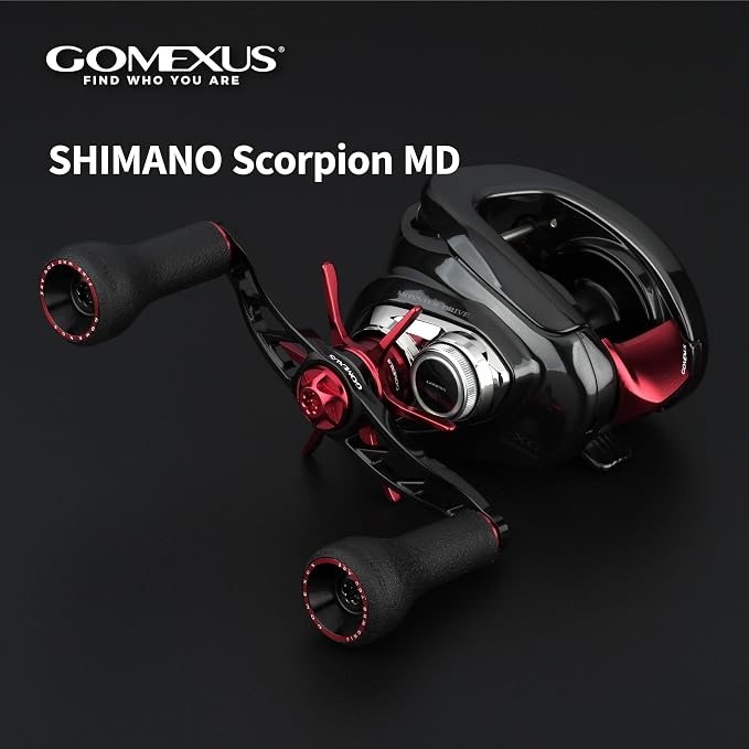 GOMEXUS Power Handle Compatible for Shimano Tranx Daiwa Zillion Abu Garcia 13 Fishing Baitcasting Reel Replacement Crank with TPE Knob, Bass Fishing