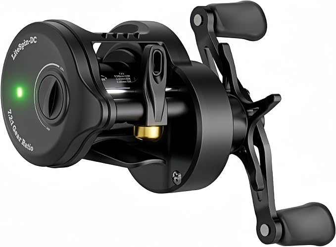DC Baitcaster Reel, Digital Control Anti-Backlash System, 5.6oz Ultralight Baitcasting Reel, Max Drag 12LB, 7.2:1 Gear Ratio, Freshwater Saltwater Fishing Reels for Bass