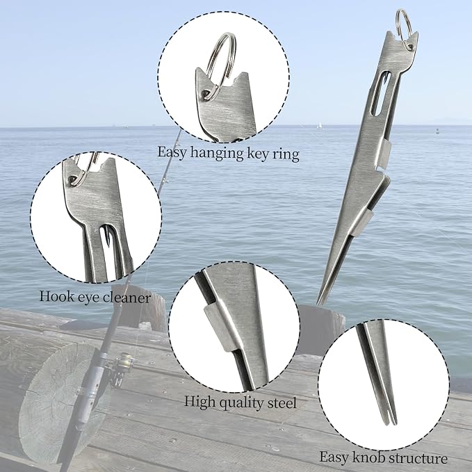 3PCS Fishing Knot Tying Tool - Quick Knot Tying Tool for Hooks, Lures and Line (Silver)