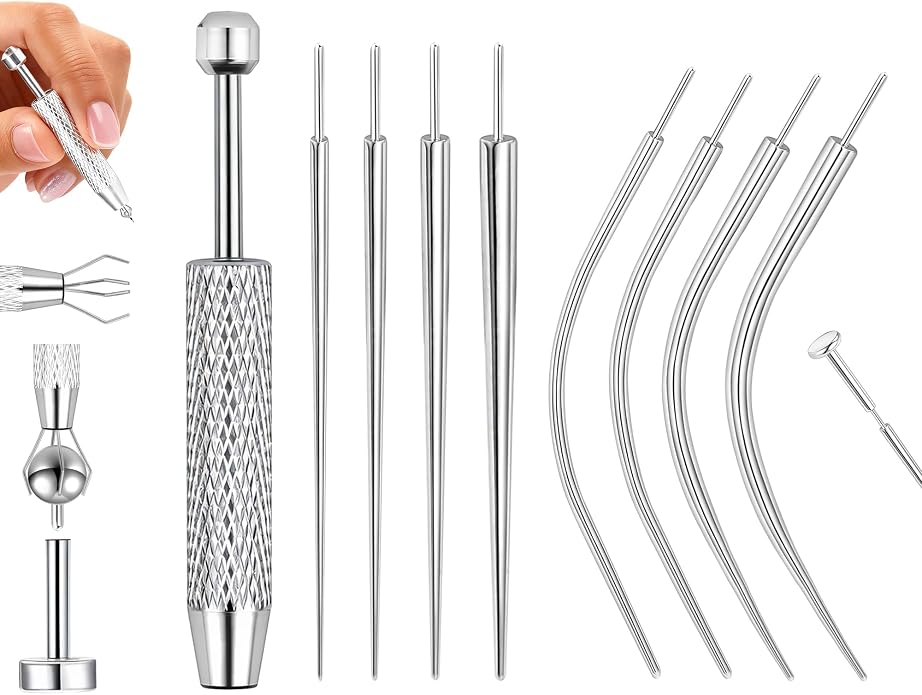 14g/16g/18g ASTM F136 Titanium Piercing Taper Insertion Pin for Internal Thread Tragus/Helix/Lip/Nose/Helix/Piercing Jewelry Cartilage Earrings Labret Nose Studs Stretcher Assistant Tool