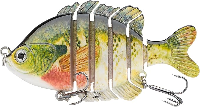 BASSDASH SwimPanfish Multi Jointed Panfish Bluegill Swimbaits Hard Topwater Bass Lures Fishing Lure Crank Saltwater 3.5in/0.85oz