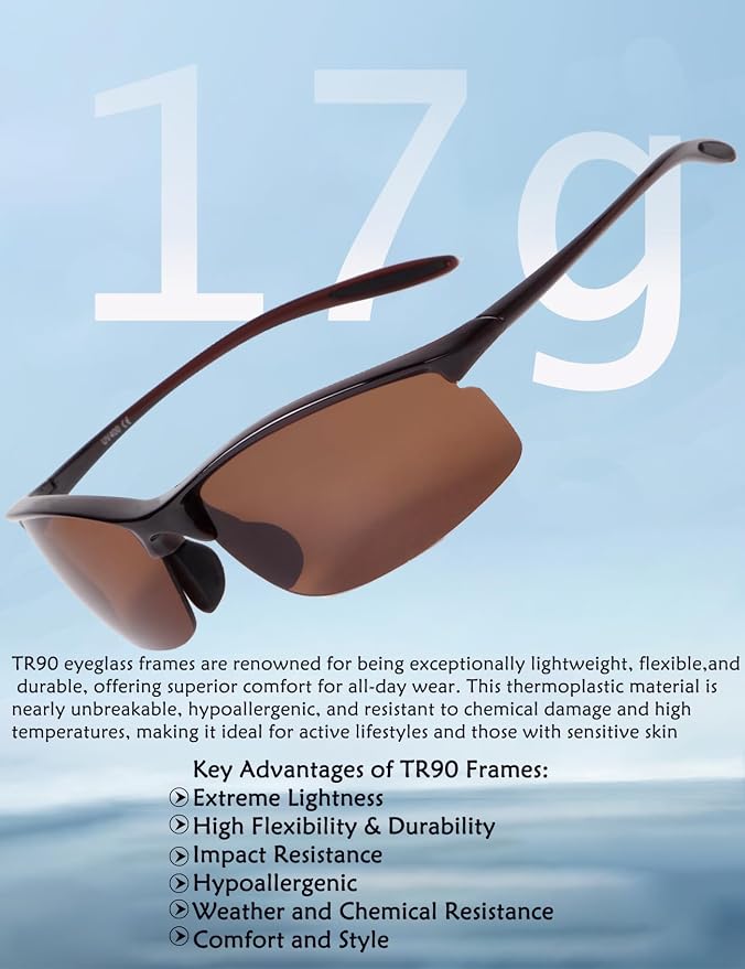 17g Polarized Sports Sunglasses for Men Women Tr90 Frame UV400 Protection Sun Glasses for Cycling Fishing Driving