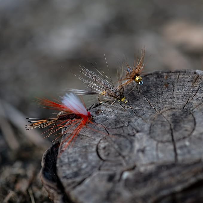 Goture Fly Fishing Poppers Lures, Topwater Popper Flies Bugs Lure, Fly Fish Poppers Fishing Lures Kit, Dry Flies for Panfish Bluegill Crappie Sunfish Bass Trout Salmon