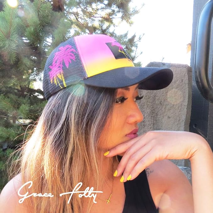 Grace Folly Beach Trucker Hats for Women- Snapback Baseball Cap for Summer
