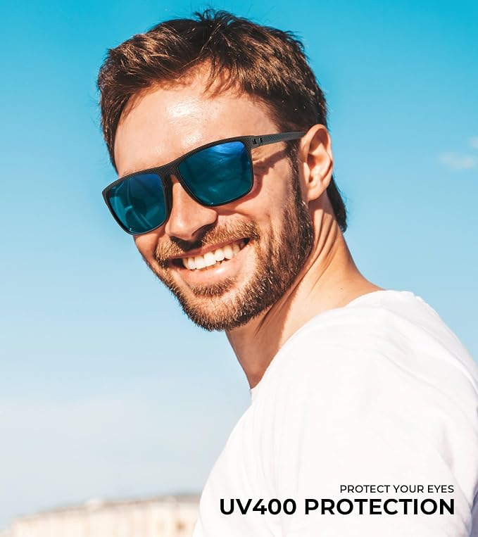 KALIYADI Mens Sun-Glasses Polarized Sunglasses-Men: Classic Sunglasses with Ultraviolet Protection for Driving Fishing Golf