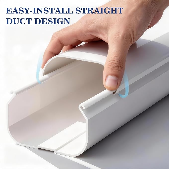 LyPrem Mini Split Line Set Cover 3" PVC Line Cover Kit for Mini Split and Central Air Conditioner & Heat Pump(3'' x 4.2Ft White)