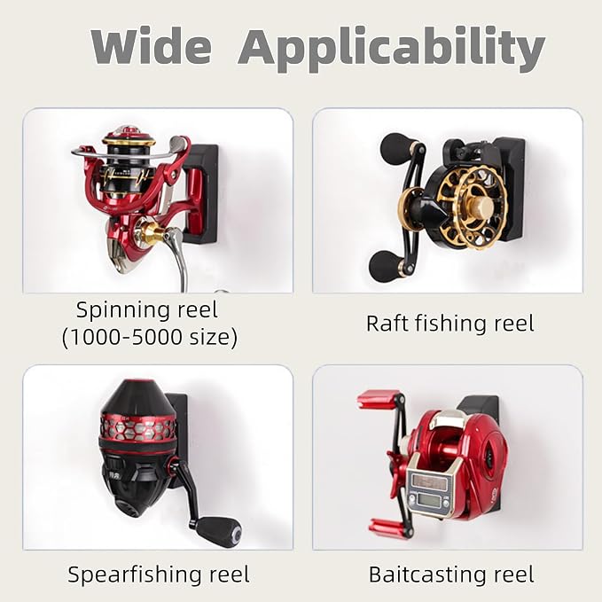 8Pcs Fishing Reel Holder Set,Fishing Reel Wall Mount,Fishings Reels Walls Display with Screws,Display Stand Fishing Reel,Fish Gear Equipment for Home Garage,Boat,Or Man Cave (4PCS)