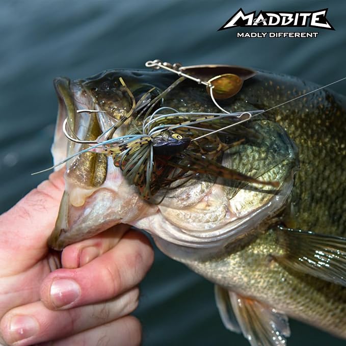 MadBite by KastKing Spinnerbait Fishing Lures, Bass Trout Salmon Walleye Stainless Steel Spinner Baits Kit, Saltwater Freshwater, 4 pcs