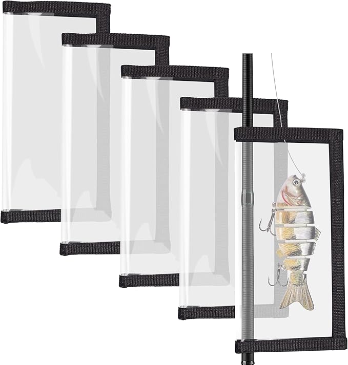 Fishing Lure Wrap-5 Packs Baits Covers Transparent, Fish Hook Protectors (Large)