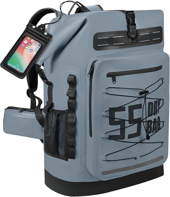 MORXPLOR Dry Bag Waterproof,5L/10L/20L/30L/40L/55L Roll Top Dry Bag Backpack with WaterProof Phone Case for Swim,Kayak
