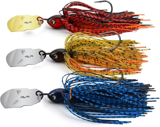 MadBite by KastKing Bladed Jig Fishing Lures, Multi-Color Kits, Irresistible Vibrating Action, Sticky-Sharp Heavy-Wire Needle Point Hooks, Popular 3/8 oz and 1/2 oz Sizes, Includes Storage Box