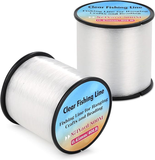 Strong Fishing Line Clear, Acejoz Fishing Wire 0.3mm, 0.45mm, 0.8mm Invisible Hanging Wire Nylon String Heavy Duty Monofilament Line for Hanging Decoration Balloon Garland Crafts