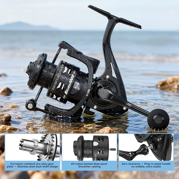 Telescopic Fishing Rod and Reel Combo, 5.9FT, 6.8FT, 7.5FT Carbon Fiber Travel Fishing Pole Full Kit with Carrier Bag & Lures, Solid Tip Portable Gear for Adults Beginners