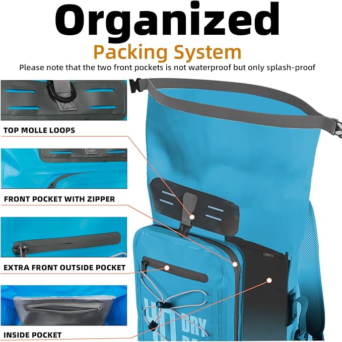 MORXPLOR Dry Bag Waterproof,5L/10L/20L/30L/40L/55L Roll Top Dry Bag Backpack with WaterProof Phone Case for Swim,Kayak