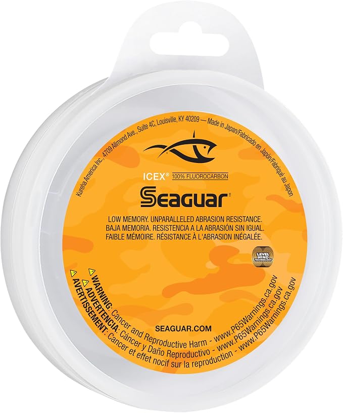 Seaguar IceX 100% Fluorocarbon Fishing Line, Abrasion Resistance, Made for Hard Water