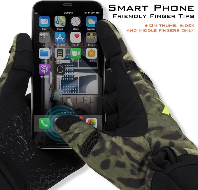 KastKing Mountain Mist Cold Winter Weather Fishing Gloves for Men and Women - Ideal for Ice Fishing, Photography, or Hunting
