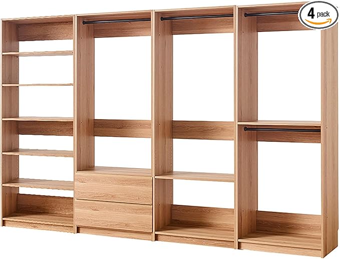 Prosper Oak Freestanding Walk in Wood Closet System