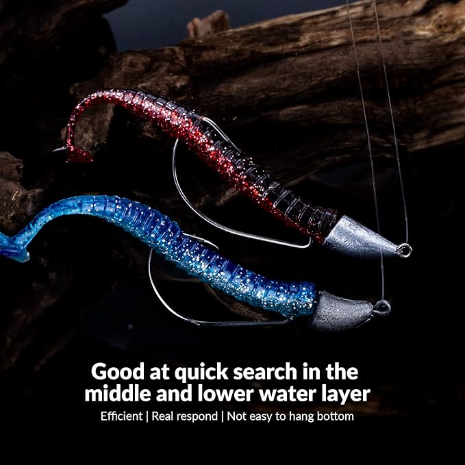 THKFISH Weedless Swimbait Jig Heads for Bass Fishing, Weighted Texas Rig Hook Fishing Hooks Saltwater Freshwater 1/8 oz, 1/6 oz, 1/4 oz, 3/8 oz, 1/2 oz,3/4 oz