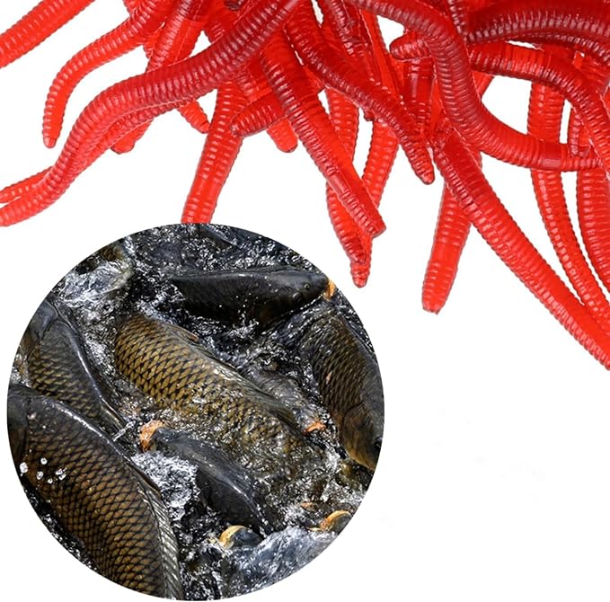 Plastic Worms Soft Fishing Lure Baits Fishing Bait for Freshwater Saltwater Fishing Stick Bait Lures 100PCS