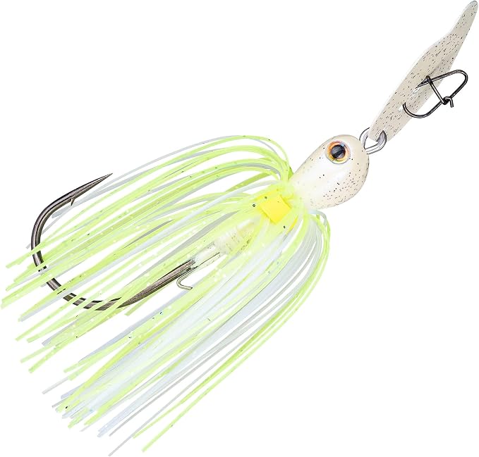 Strike King Thunder Cricket Fishing Lure, Vibrating Swim Jig, Silver Blade, 4/0 Jungle-Style Flipping Hook