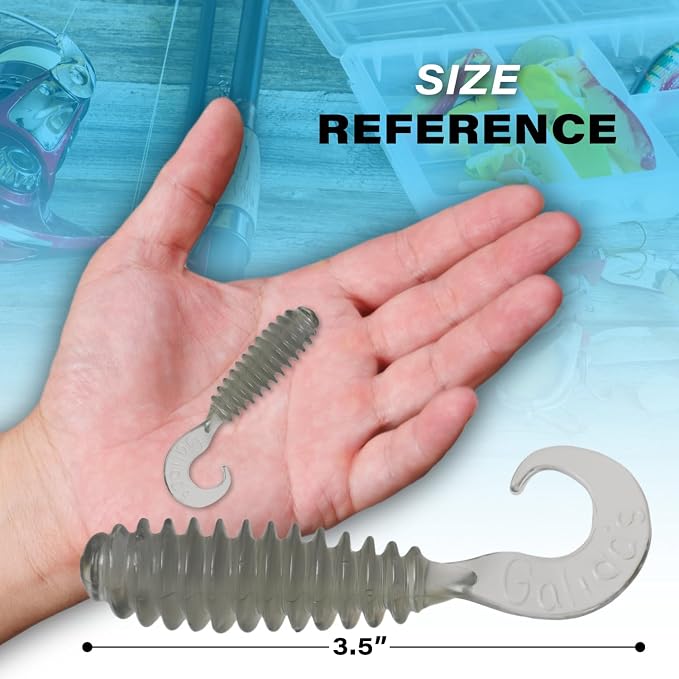 Galida's Grubz Soft Plastic Fish Bait Lures for Fishing | Fishing Bait Lure with Deep Ribs | Great for Beginners and Advanced Fishermen