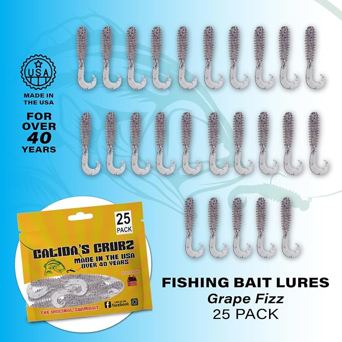 Galida's Grubz Soft Plastic Fish Bait Lures for Fishing | Fishing Bait Lure with Deep Ribs | Great for Beginners and Advanced Fishermen