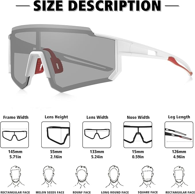 STORYCOAST Polarized Sports Sunglasses for Men Women,Driving Fishing Cycling Mountain Bike Sunglasses UV400 Protection