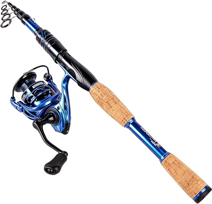 Telescopic Fishing Rod and Reel Combo | 30T Carbon Fiber Spinning Rod with 12+1BB Reel | Portable Lightweight Pole | Bass Trout Panfish | Freshwater Saltwater