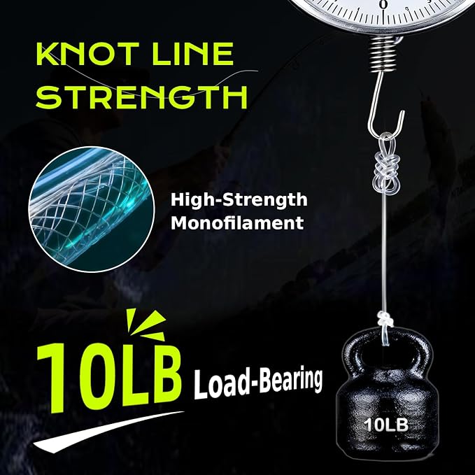 Pre-Tied Dropper Loop Knots Fishing Line, 80 Knots Monofilament Leader with 5.5" Loop Diameter & 18" Spacing, Saltwater & Freshwater Fishing Knots Line for Sea Bass, Snapper, Cod