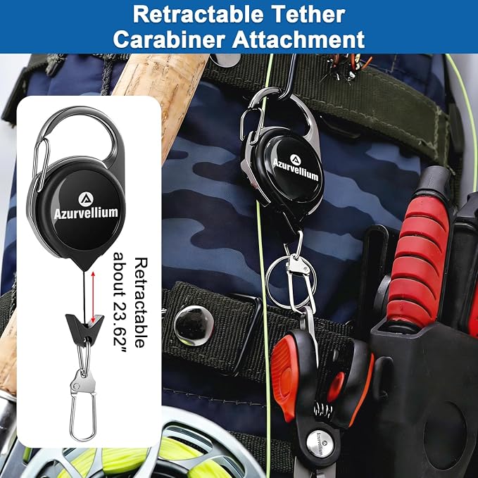 Mini Fishing Scissors with Gentle-Return Zinger, Rust-Resistant Braided Line Cutter, Compact Stainless Steel Snips, Smooth Lock for Saltwater