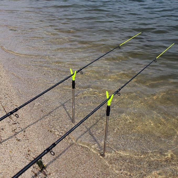 4-Pack Telescopic Fishing Rod Holders for Ground Fishing Rod Holders Stand Fishing Pole Rack for Bank