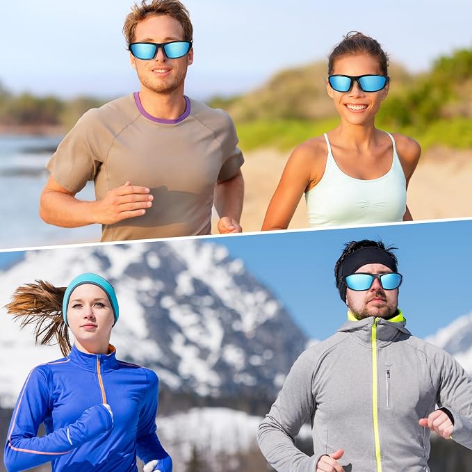 TOODOO 4 Pairs Men Polarized Sunglasses with UV Protection Driving Glasses Sports for Sport Outdoor Activities