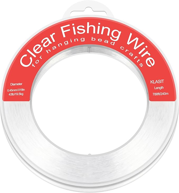 KLASIT Fishing Line 788FT,Invisible Monofilament Fishing Wire,Supports 43 Pounds Strong Nylon Invisible Thread for Hanging Decorations,Balloon Garland,Crafts,Picture Display