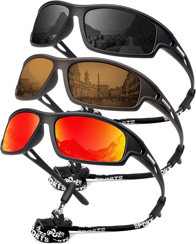 NSSIW Polarized Sunglasses-Men Sports Mens-Sunglasses: Sun Glasses Women Polarized UV400 Protection for Fishing Running Golf