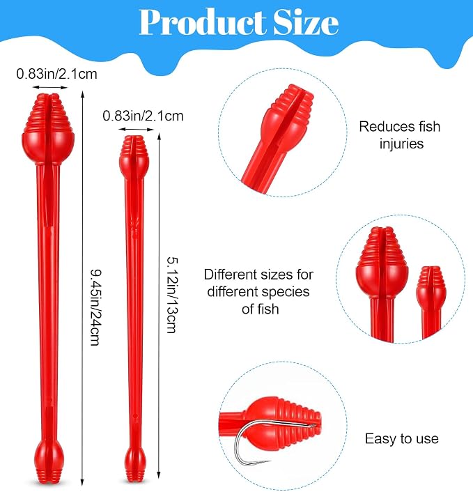 6 Pcs Fishing Hook Remover, Double-Head Design Fish Hook Remover Tool Fishing Gear Accessories (Red, Green, Yellow)